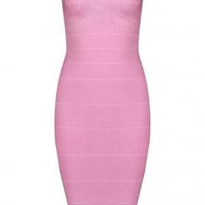 Sexy Strapless Bandage Dress Pink H011p #ecs012897