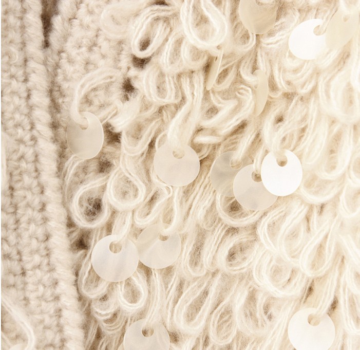 Supersoft chocolate knit with small sequins detail. main image 0