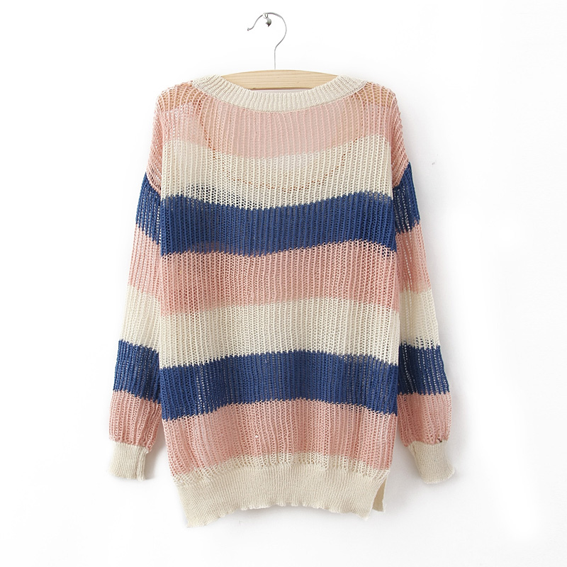 Most Popular Colorful Rainbow Stripes Poket Sweater #ecs000220 on Luulla