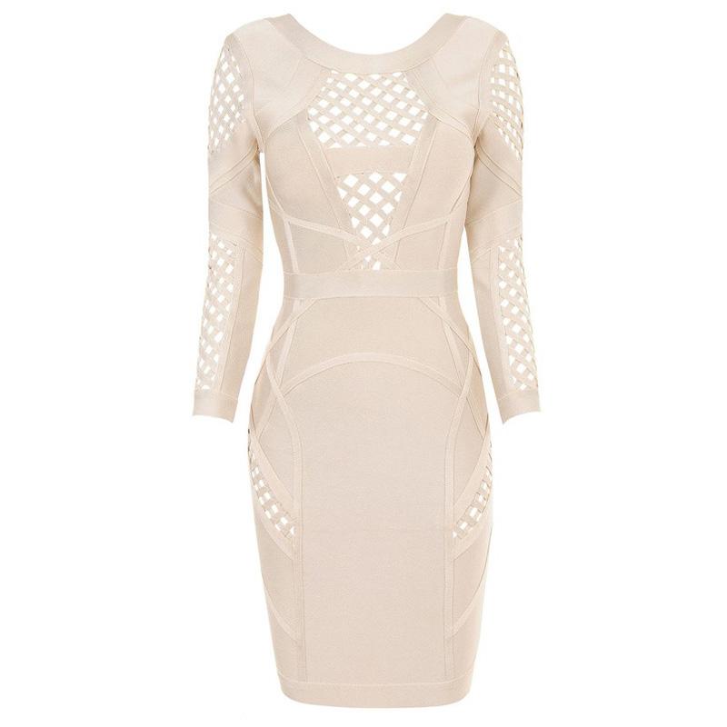 Sexy Apricot Mid Sleeve Bandage Dress W001x on Luulla