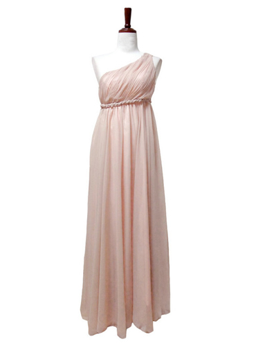 Pink Chiffon One Shoulder Maxi Dress #ecs009220 on Luulla